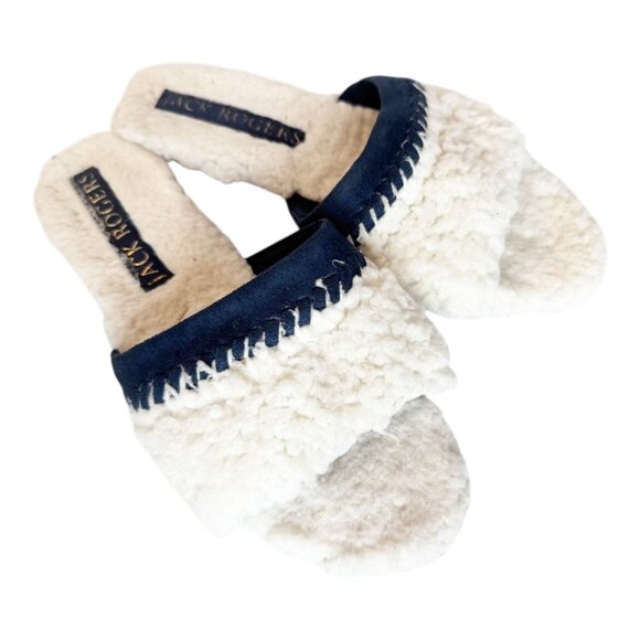 Jack Rogers Emily Sherpa Open Toe Slipper Size 5 - Picture 1 of 6